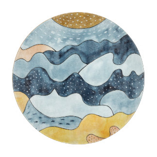 Moderne minimalistische gouden zon illustratie snijplank