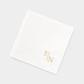 Moderne minimalistische goudfolie monogram folie servetten (Links)