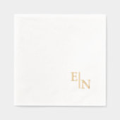 Moderne minimalistische goudfolie monogram folie servetten (Voorkant)