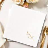 Moderne minimalistische goudfolie monogram folie servetten