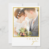 Moderne, minimalistische goudfoto in een Lijst Bedankkaart (Voorkant)
