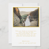 Moderne, minimalistische goudfoto in een Lijst Bedankkaart (Achterkant)