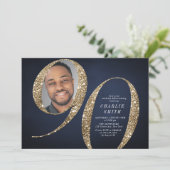 Moderne, minimalistische goudfoto van de marine 90 kaart (Staand voorkant)