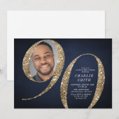 Moderne, minimalistische goudfoto van de marine 90 kaart (Voorkant / Achterkant)