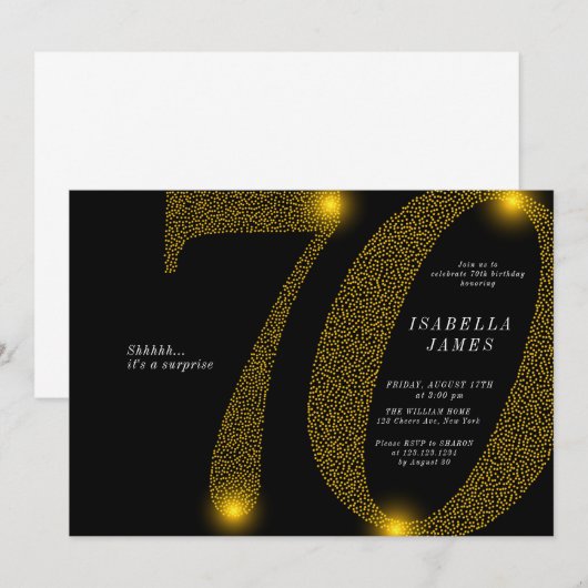 Moderne, minimalistische goudglitter voor de marin kaart (Voorkant / Achterkant)