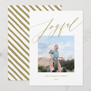 Moderne, minimalistische goudkalligrafie feestdagenkaart