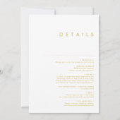 Moderne, minimalistische goudlettertjes in één kee kaart (Achterkant)