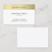 Moderne, minimalistische goudlook-rendy visitekaartje (Voorkant / Achterkant)