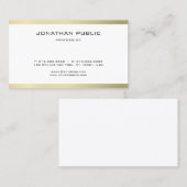 Moderne, minimalistische goudlook Trendy Luxury Visitekaartje (Voorkant / Achterkant)