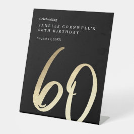 Moderne, minimalistische goudprijs Type 60e verjaa Reclamebord Met Voetstuk