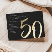 Moderne, minimalistische goudsoort 50e verjaardag kaart