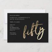 Moderne, minimalistische goudsoort 50e verjaardag kaart (Voorkant)
