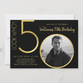 Moderne, minimalistische goudsoort 50e verjaardag kaart (Voorkant)