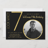 Moderne, minimalistische goudsoort 70e verjaardag kaart (Voorkant)