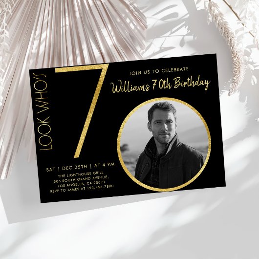 Moderne, minimalistische goudsoort 70e verjaardag kaart