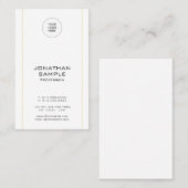 Moderne, minimalistische goudverticale Sjabloon Visitekaartje (Voorkant / Achterkant)