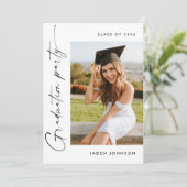 Moderne Minimalistische Grad 4 FOTO Afstudeerfeest Kaart (Staand voorkant)