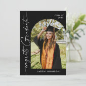 Moderne Minimalistische Grad 5 FOTO Afstudeerfeest Kaart (Staand voorkant)