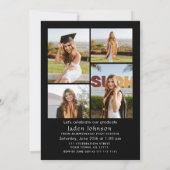 Moderne Minimalistische Grad 5 FOTO Afstudeerfeest Kaart (Achterkant)