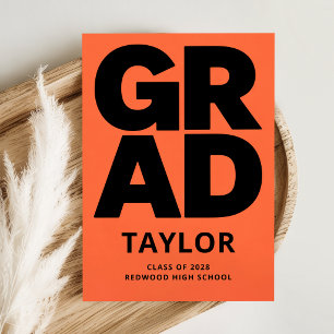 Moderne Minimalistische Grad Grad- Afstudeeraankon Briefkaart
