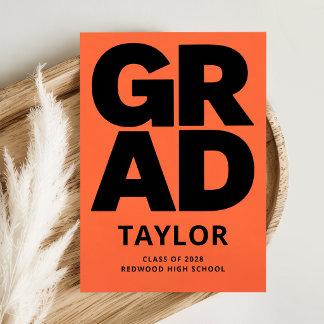 Moderne Minimalistische Grad Grad- Afstudeeraankon Briefkaart