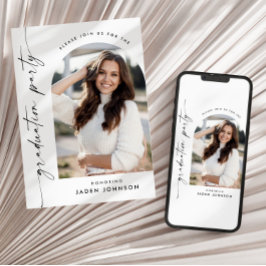 Moderne Minimalistische Grad PHOTO Afstudeerfeest Kaart