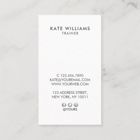 Moderne minimalistische gradiënt Gold Luxe Vertica Visitekaartje (Achterkant)