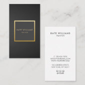 Moderne minimalistische gradiënt Gold Luxe Vertica Visitekaartje (Voorkant / Achterkant)