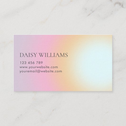 Moderne minimalistische gradiënt visitekaartje (Achterkant)