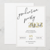 Moderne minimalistische graduatie-partij kaart (Voorkant / Achterkant)