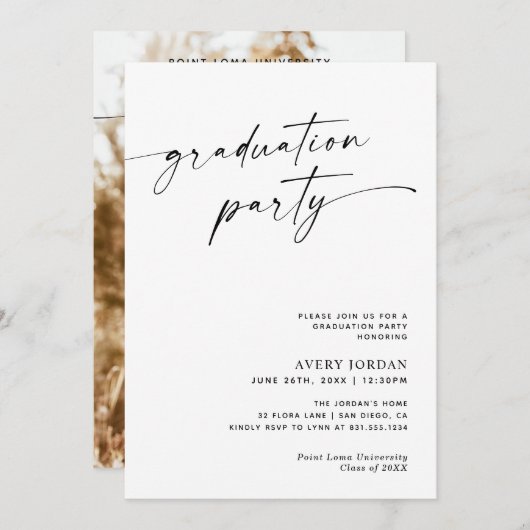 Moderne minimalistische graduatiemechanisme kaart (Voorkant / Achterkant)