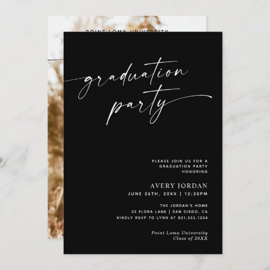 Moderne minimalistische graduatiemechanisme kaart (Voorkant / Achterkant)