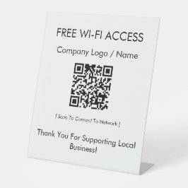 Moderne Minimalistische Gratis Wifi Toegang Zakeli Reclamebord Met Voetstuk