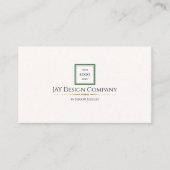 Moderne minimalistische Green Border Corporate Log Visitekaartje (Voorkant)