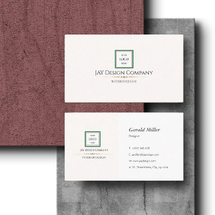Moderne minimalistische Green Border Corporate Log Visitekaartje
