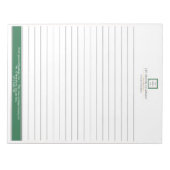 Moderne minimalistische Green Border Logo Business Notitieblok (Voorkant)