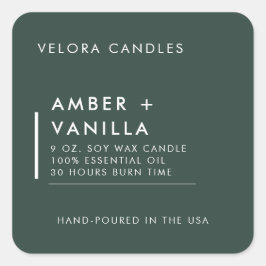 Moderne minimalistische Green Candle Label Sticker