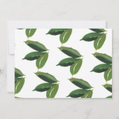 Moderne minimalistische Green Leaf bruiloft uitnod Kaart (Achterkant)