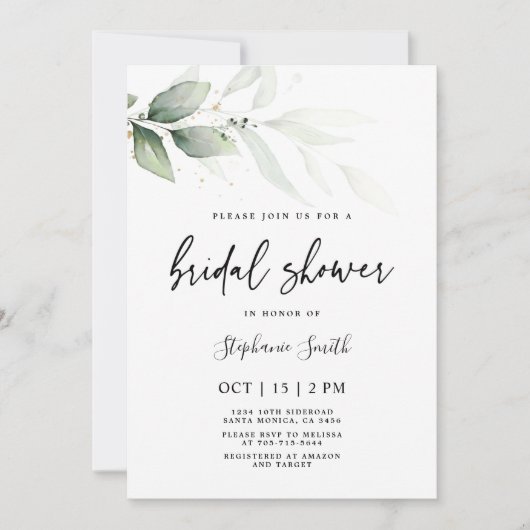 Moderne minimalistische Greenery Vrijgezellenfeest Kaart (Voorkant)