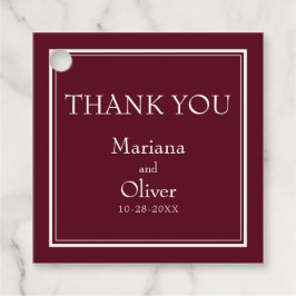 Moderne minimalistische grens Burgundy Bedankjes Labels