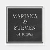 Moderne minimalistische grens zwart servet (Voorkant)