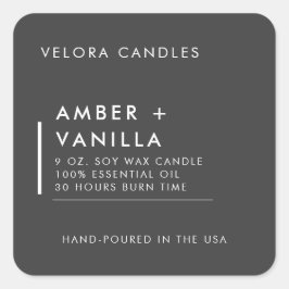 Moderne minimalistische Grey Candle Label Sticker