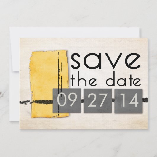 Moderne minimalistische Grijs Bespaar de Datum Save The Date (Voorkant)