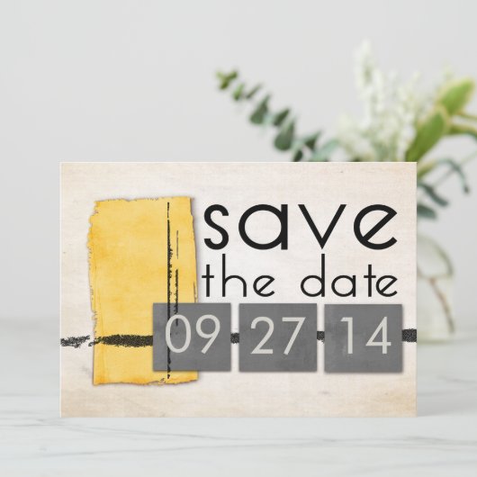 Moderne minimalistische Grijs Bespaar de Datum Save The Date (Staand voorkant)