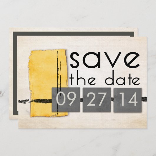 Moderne minimalistische Grijs Bespaar de Datum Save The Date (Voorkant / Achterkant)