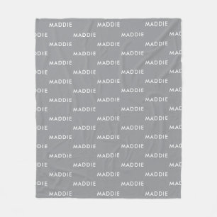 Moderne minimalistische grijs gepersonaliseerde na fleece deken