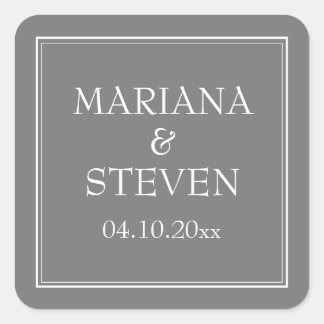 Moderne Minimalistische Grijs Vierkante Sticker