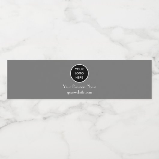 Moderne Minimalistische Grijze Aangepaste logo Mod Waterfles Etiket (Enkel label)