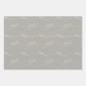 Moderne minimalistische grijze boom ster Kerstmis Inpakpapier Vel (Voorkant 2)