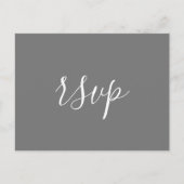 Moderne minimalistische grijze bruiloft RSVP Briefkaart (Voorkant)